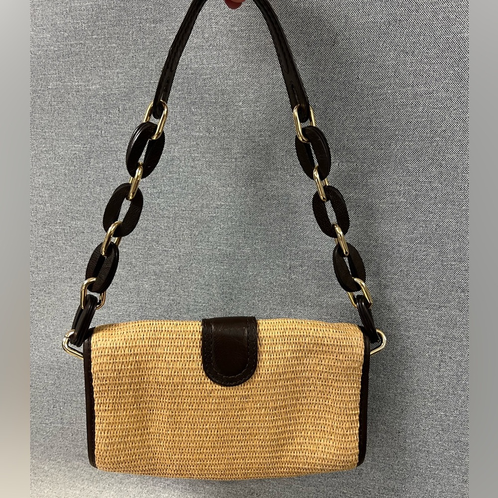 Michael Kors Rattan Weaved and Leather Baguette - Picture 15 of 15